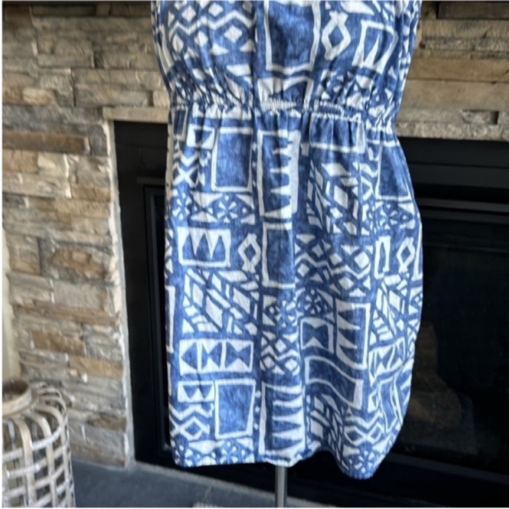 Reyn Spooner Blue Geometric Strapless Top - Picture 7 of 9